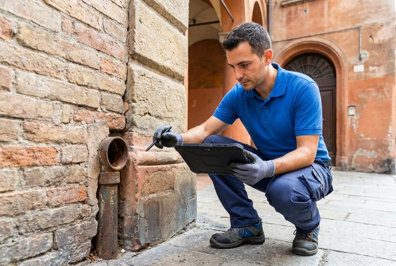Tecnico La Pulinova durante sopralluogo gratuito per preventivo derattizzazione a Bologna